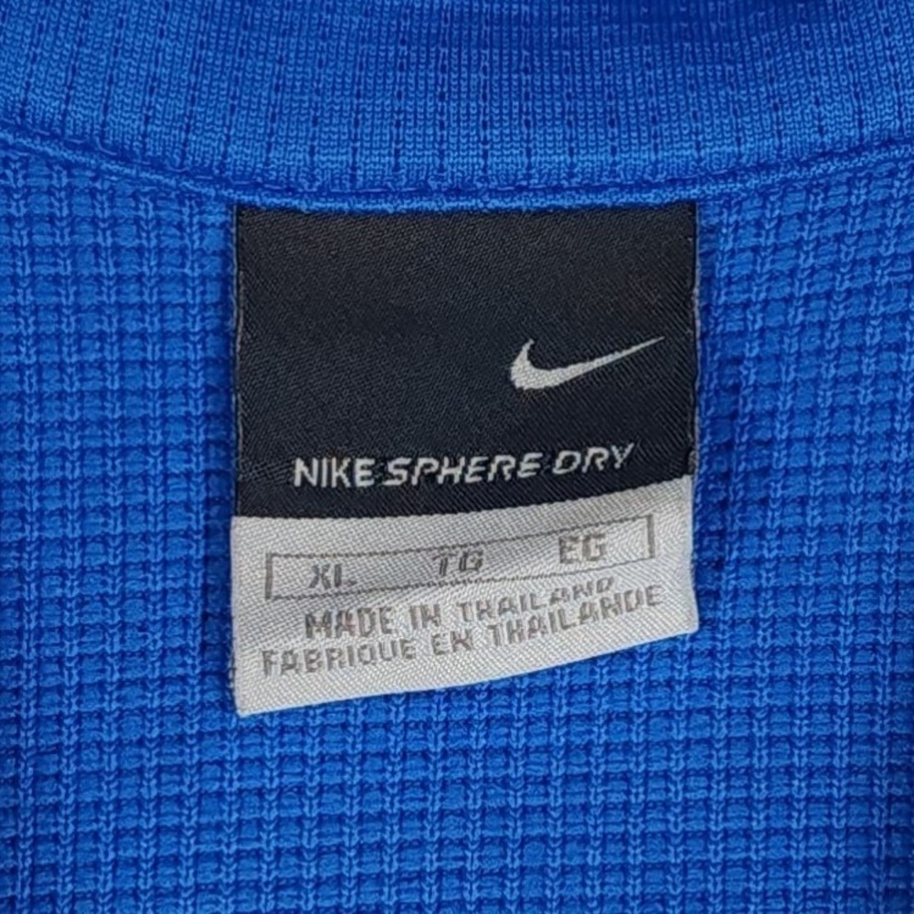 Nike Polo Shirt Mens XL Blue White Colorblock Sphere Dry Waffle Knit Golf - Picture 3 of 8